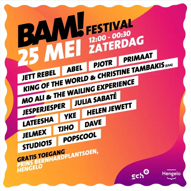 BAM! Presents: Zaterdag programma