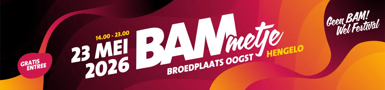 Bammetje 2026 op 23 mei bij Broedplaats Oogst in Hengelo.